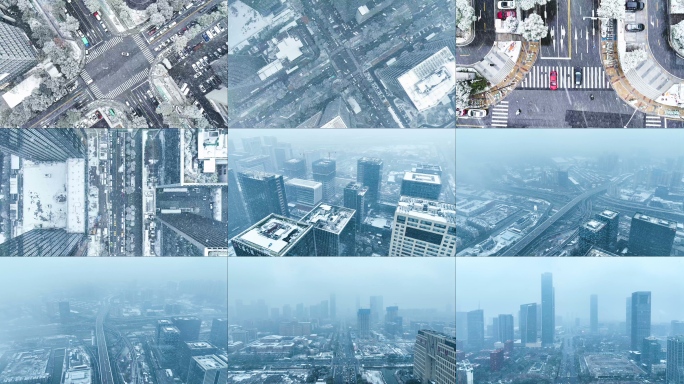 【5分钟】南京雪景 街道雪景车流