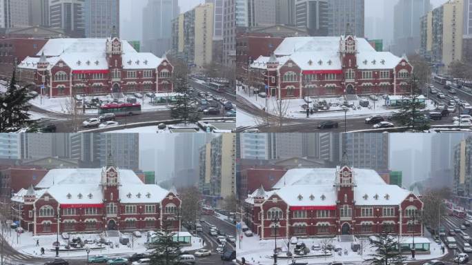大连城市雪景