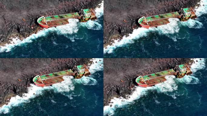 油轮货船在留尼旺岛搁浅