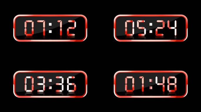 红色液晶数字计时器通道视频9分钟