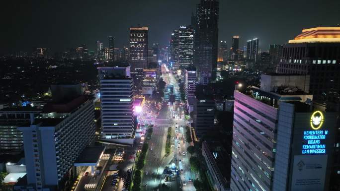 印度尼西亚雅加达城市高楼建筑航拍风光
