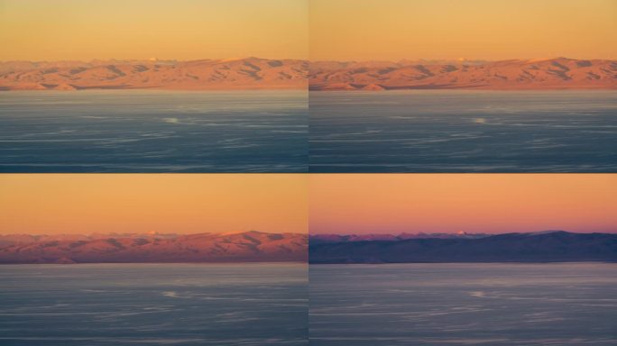 青海湖日落延时摄影素材