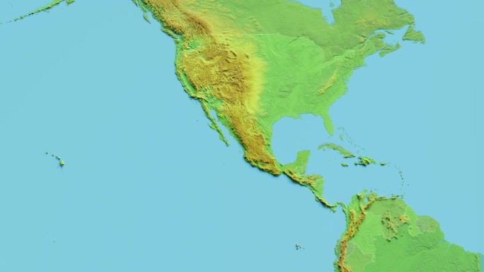 墨西哥地图3D动画与边界