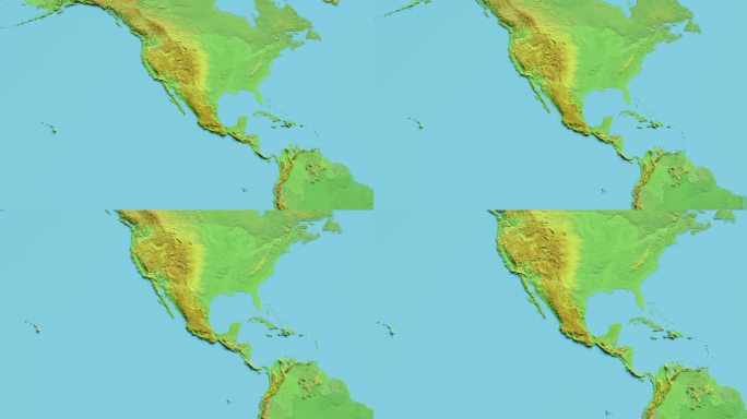 墨西哥地图3D动画与边界