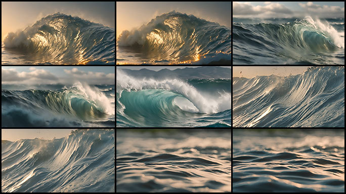 海浪翻滚自然之美慢动作CG影片合集