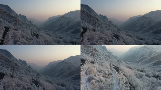 秦岭山雪景航拍