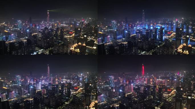 深圳市民中心灯光秀4k航拍