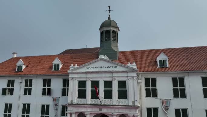 印尼雅加达老城广场历史博物馆航拍建筑风光