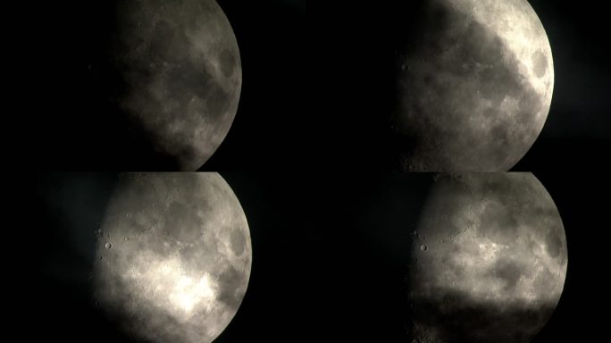 月亮、月亮表明、实拍月亮、晚上月亮、多云