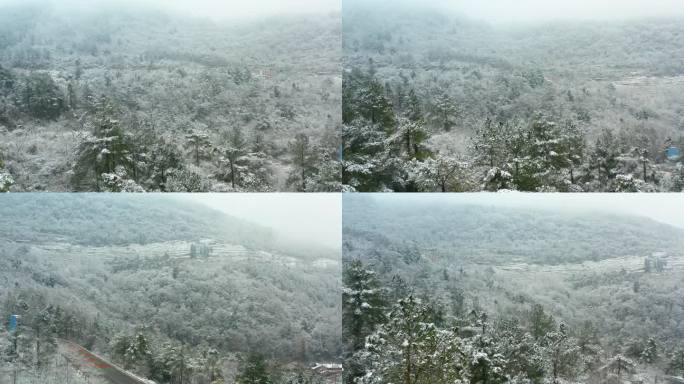 重庆涪陵武陵山雪景航拍