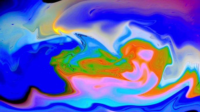 摘要彩色墨水液体爆炸扩散迷幻颜料爆炸运动。