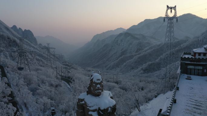 秦岭嘉陵江源雪景航拍