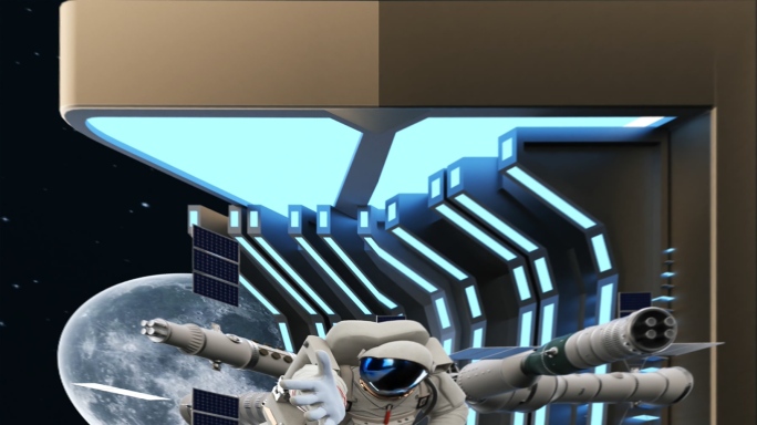 裸眼3d-L直角幕太空宇航员-去标版