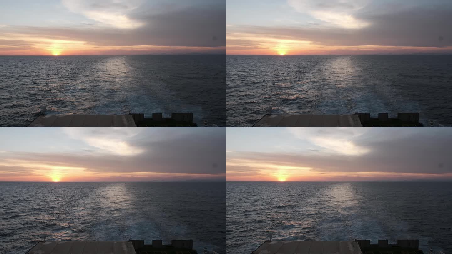 西沙群岛南海游轮黄昏日落地拍