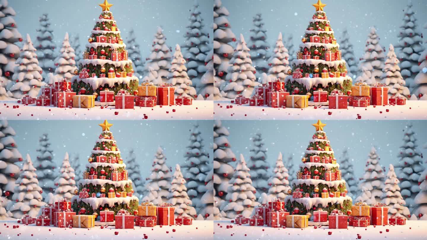 梦幻圣诞节 圣诞装饰 背景视频