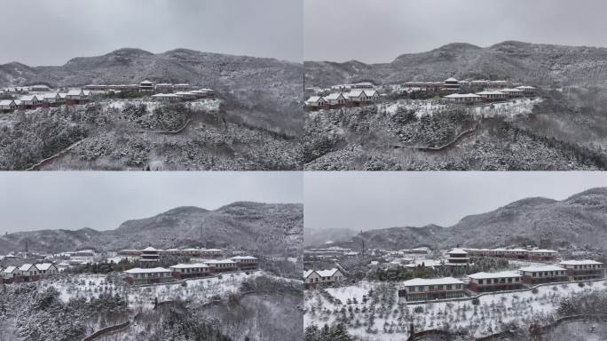 龙口雪后山景