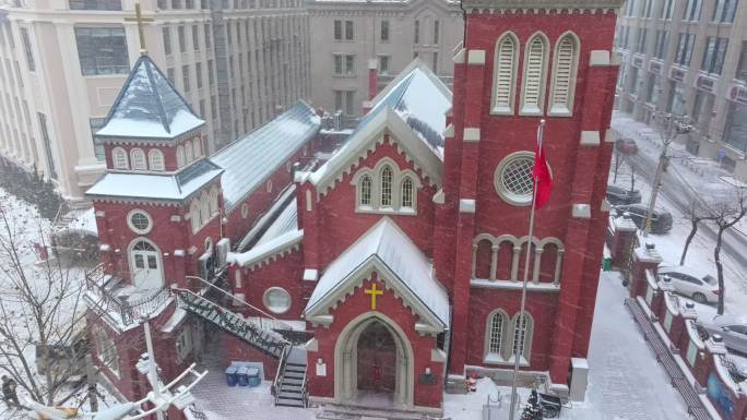 大连城市雪景