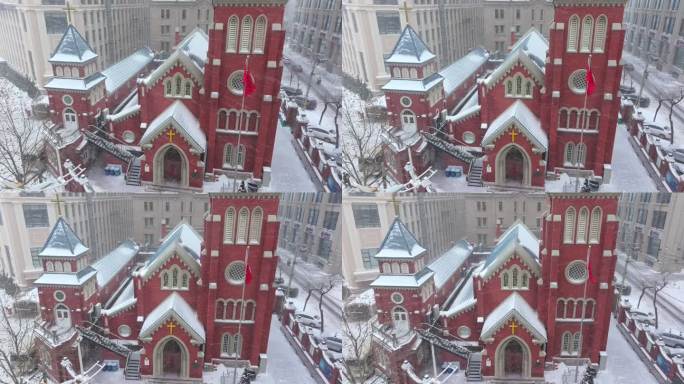 大连城市雪景