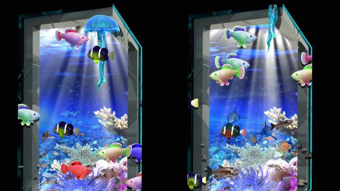 海底世界 全息展馆会展竖屏裸眼3D视频