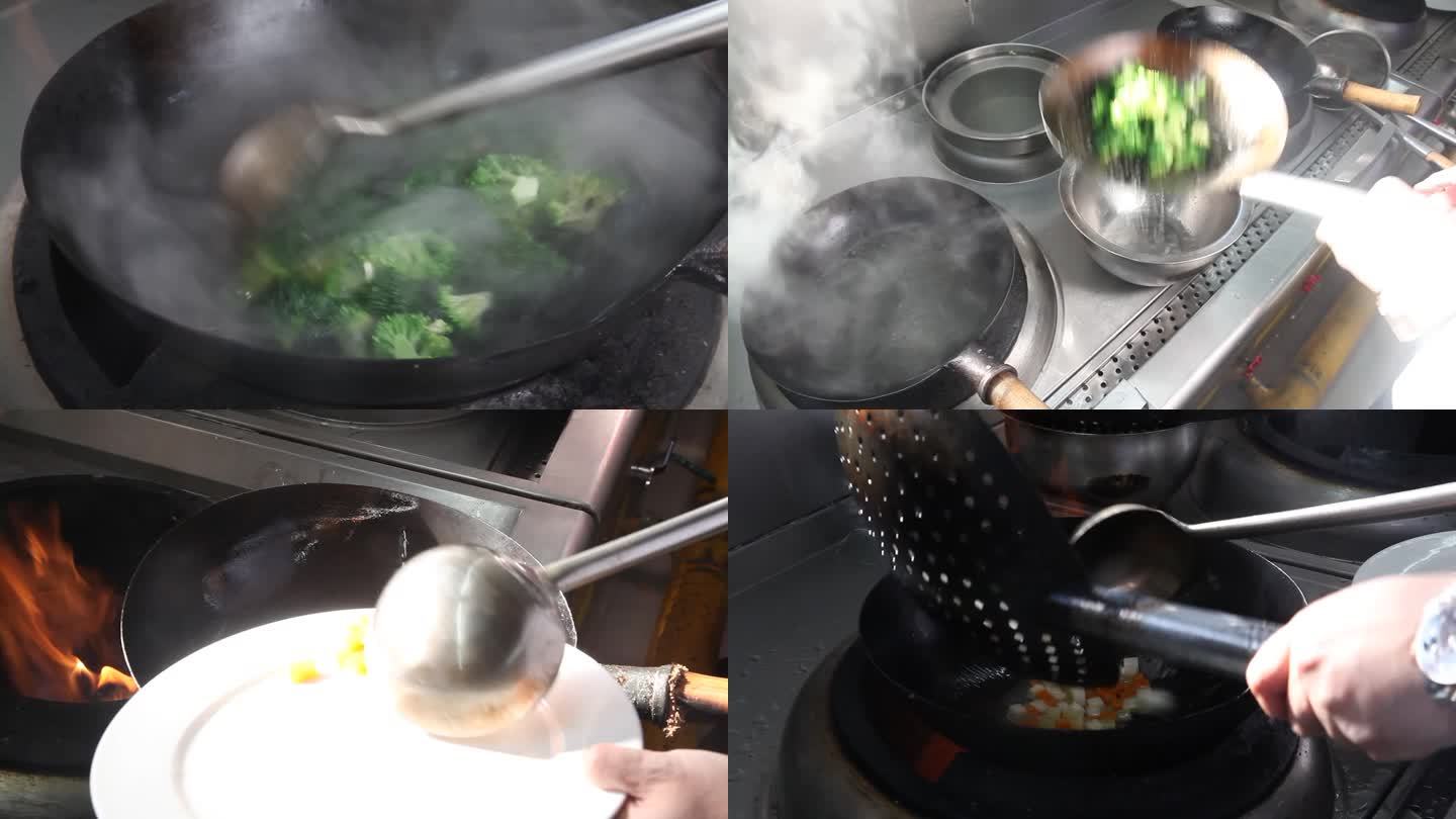 水超莴笋丁胡萝卜丁西兰花炒三丁烹饪水煮菜