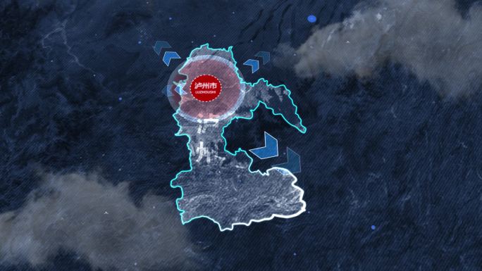 四川省泸州区位交通地图动画