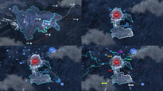 四川省泸州区位交通地图动画