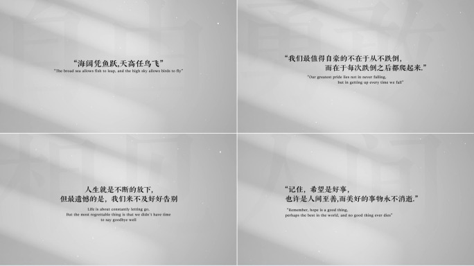 黑白简洁文字广告字幕标题4K（无插件）