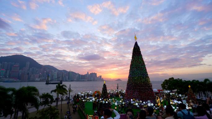 4K香港冬日旅游节西九龙圣诞小镇圣诞节5