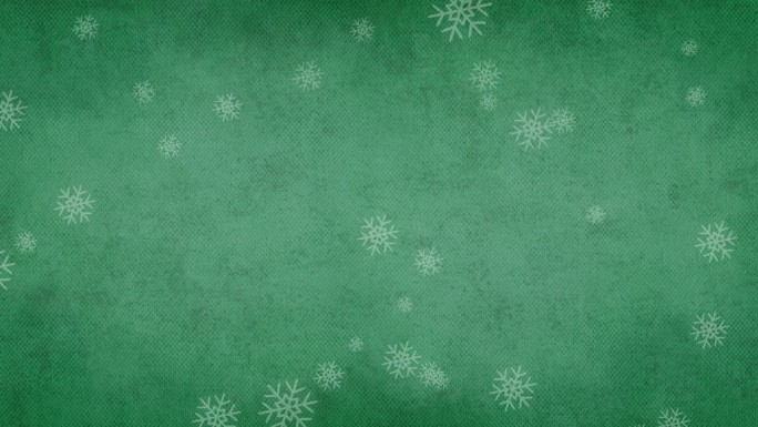 打开背景动画的雪花落在绿色水彩背景