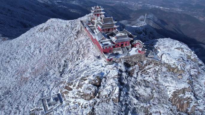 南阳桐柏县桐柏山云台禅寺雪景