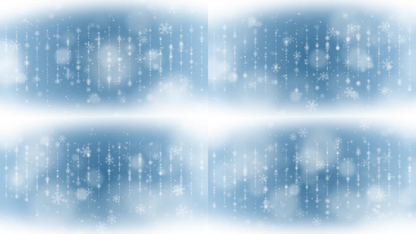 动画的冬天冻结的蓝色背景纹理与雪花的痕迹。循环运动图形。