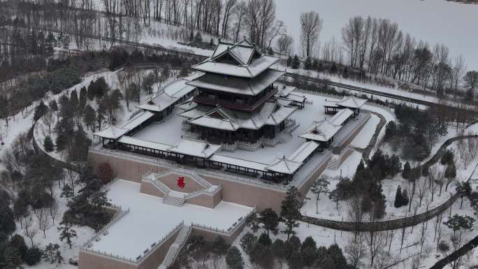 世园会雪景航拍视频6