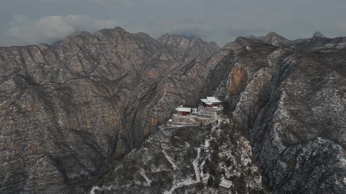 龙庆峡风景区雪景航拍视频14