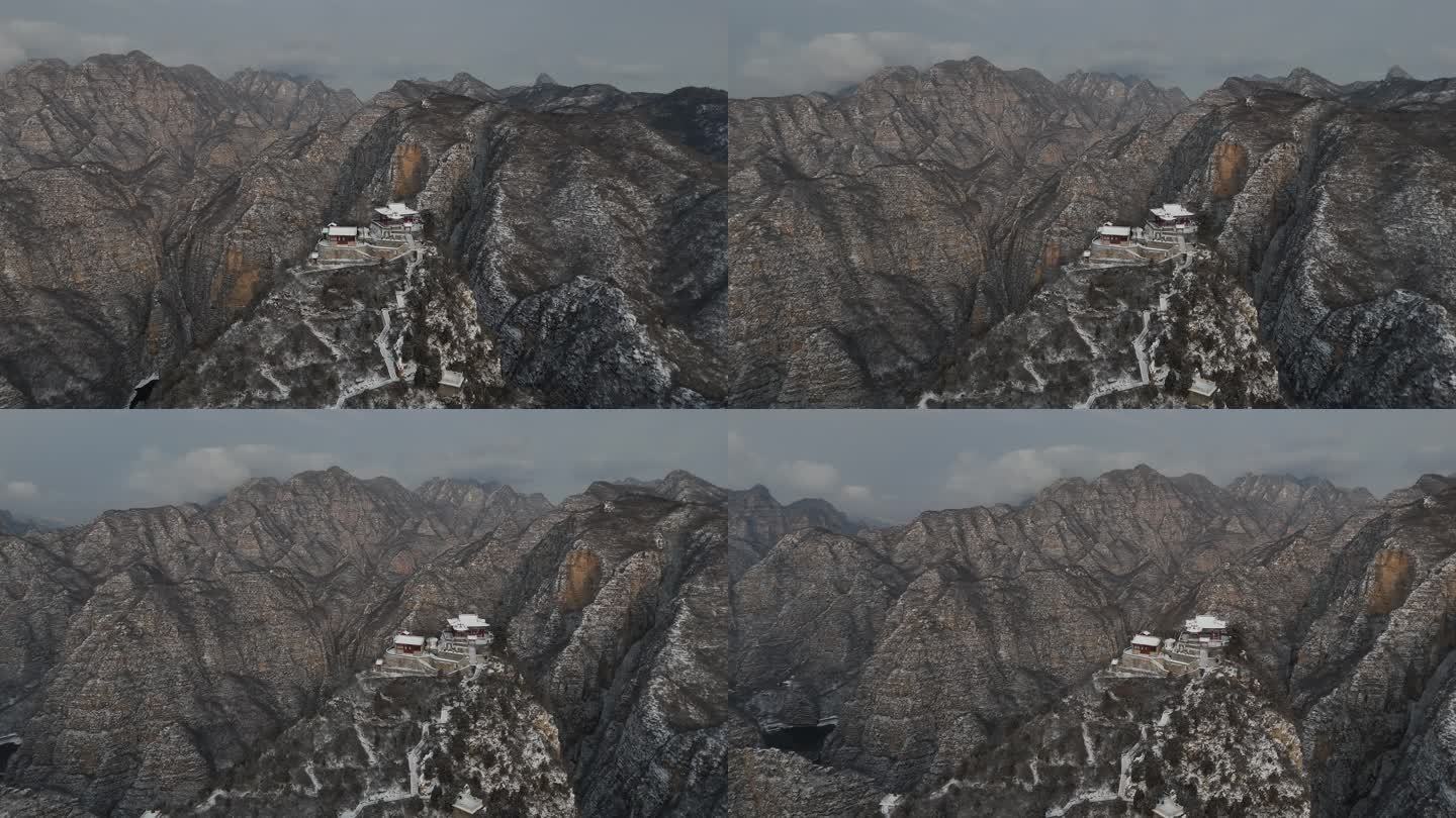 龙庆峡风景区雪景航拍视频14