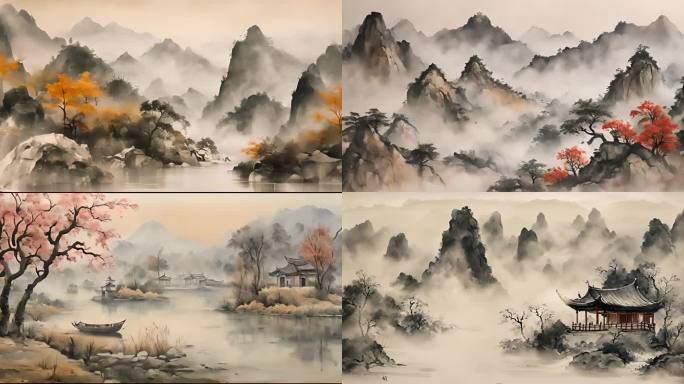 中国风国风国画山水画水墨画古风中国文化