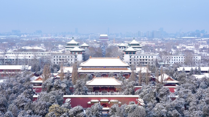 北京中轴线雪景