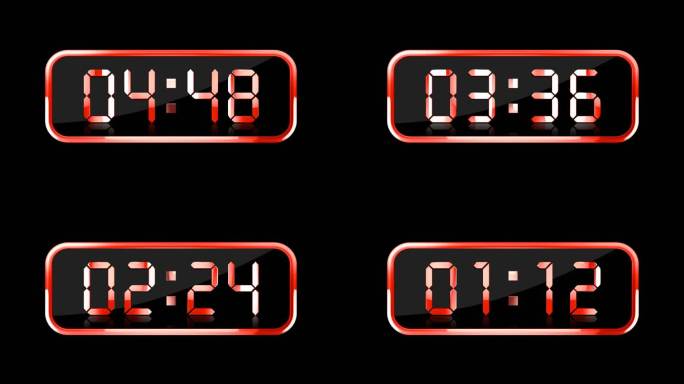 红色液晶数字计时器通道视频6分钟