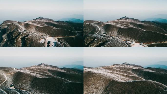 4K拍摄晴日汉中龙头山雪景