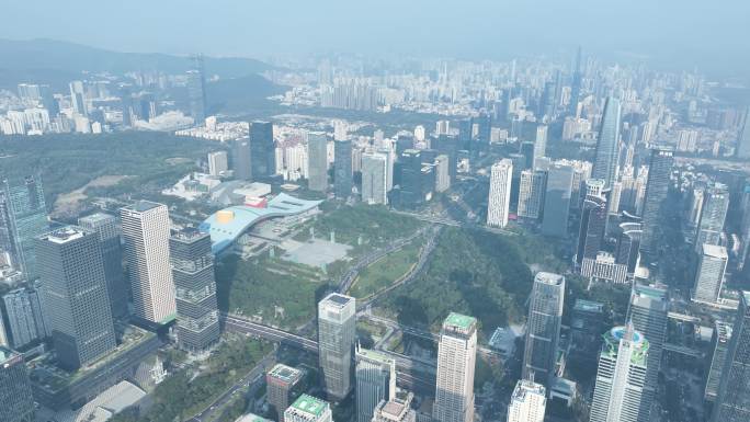 俯拍深圳市民中心广场