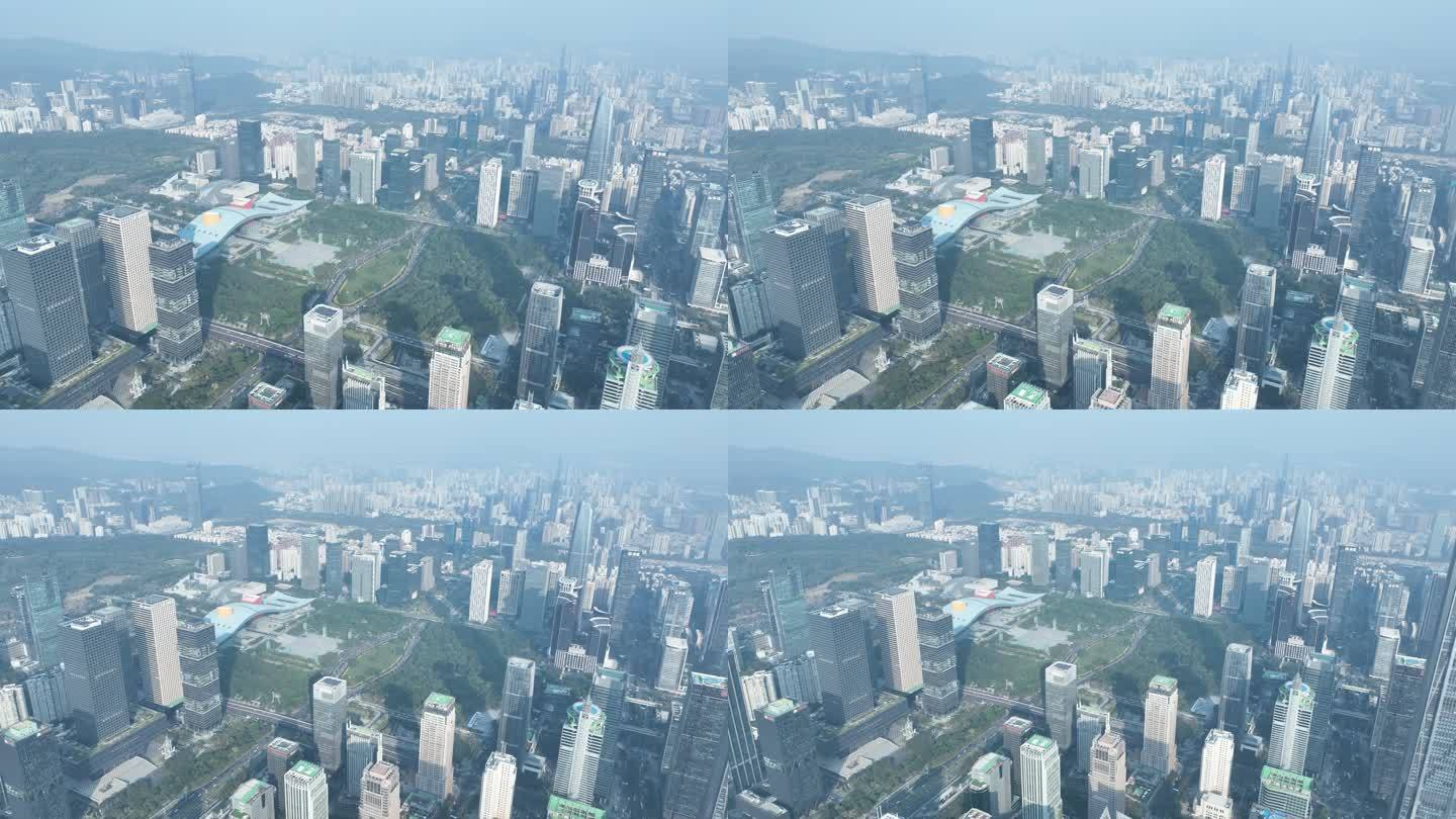 俯拍深圳市民中心广场