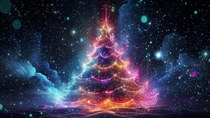 圣诞树唯美夜空
