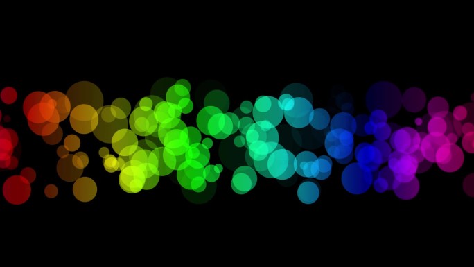 抽象彩虹渐变球散景动画素材(黑色背景)