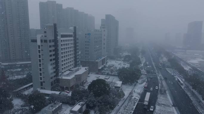 南京六合雪景航拍