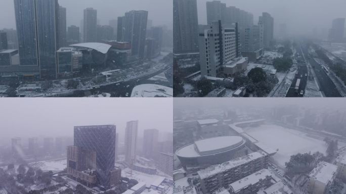 南京六合雪景航拍