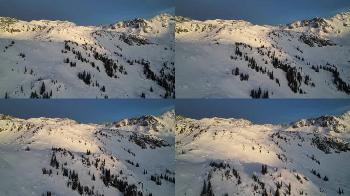 无人机拍摄的冬季高山景观