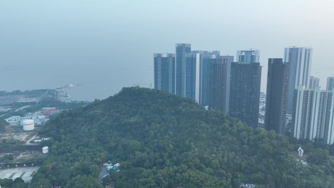 深圳湾东角头山峰航拍