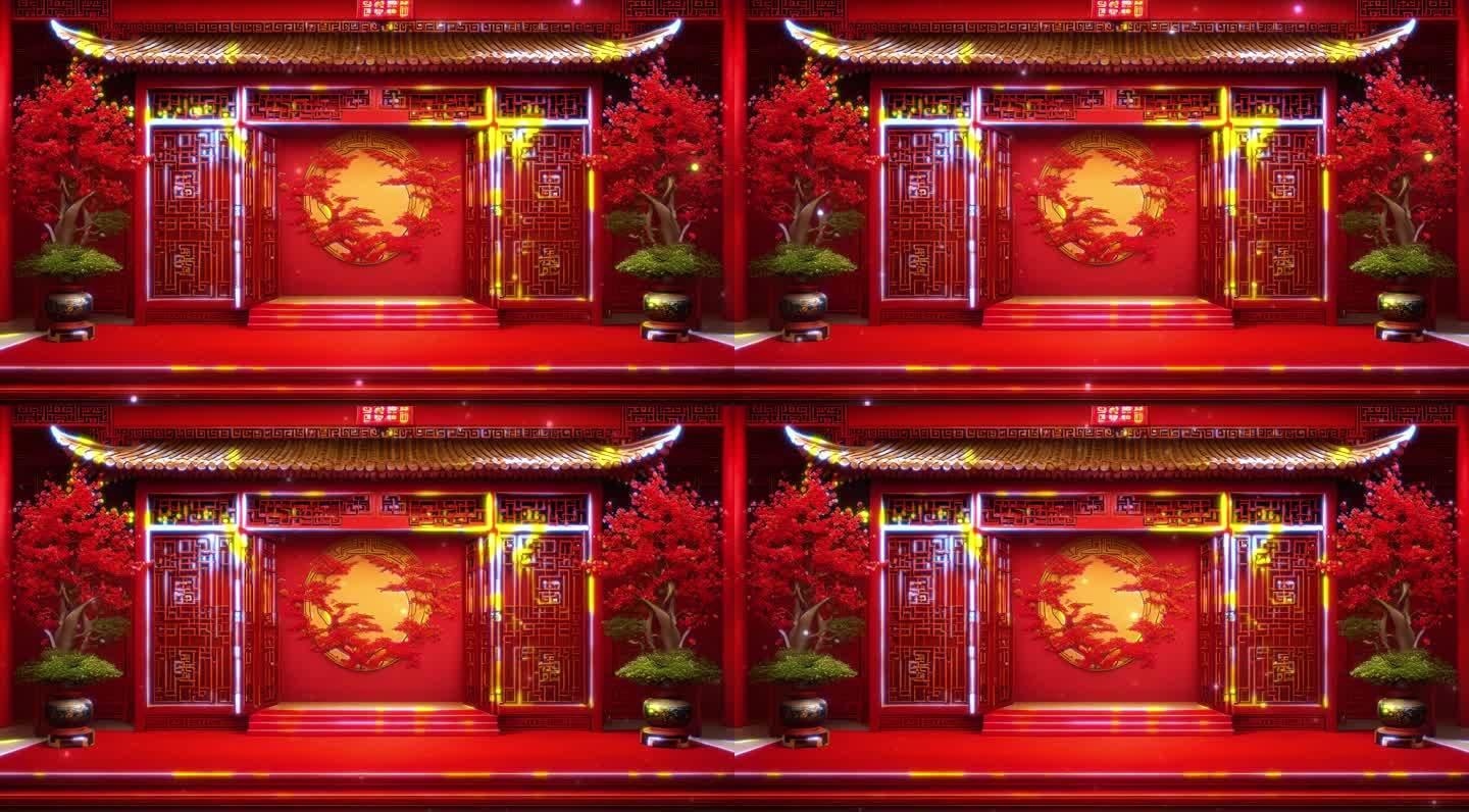 中式红色背景结婚婚礼