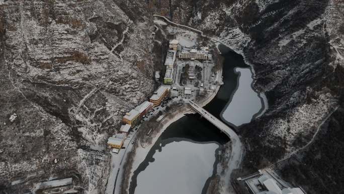 龙庆峡风景区雪景航拍视频20