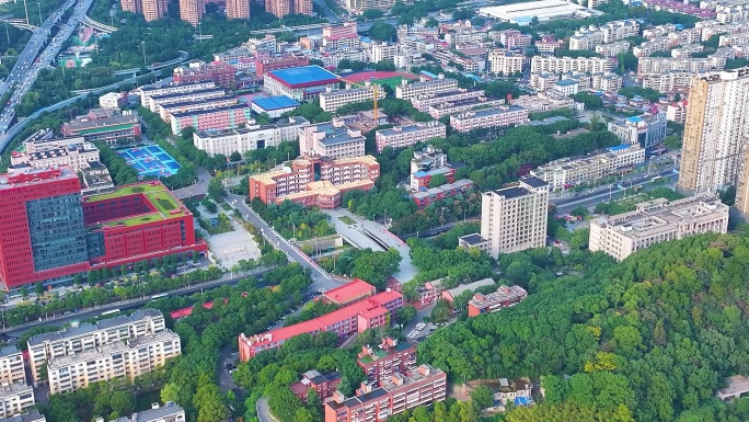 湖南工商大学航拍校园风景风光学校大学素材