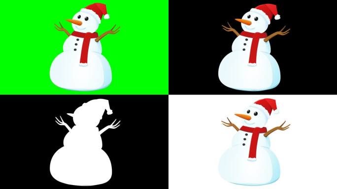 圣诞雪人快乐(循环，绿屏，alpha通道)